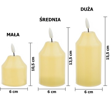 ŚWIECZKA LED NA BATERIE ŚWIECA LAMPKA ŚREDNIA 10CM
