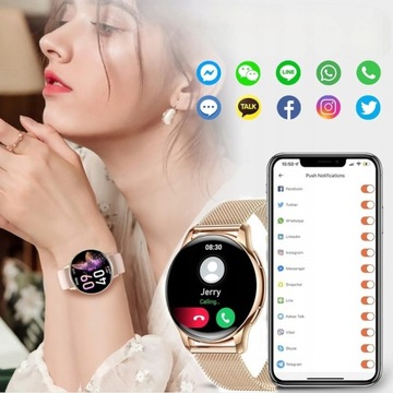 SMARTWATCH ЖЕНСКИЕ ЧАСЫ AMOLED МОНИТОР АРТЕРИАЛЬНОГО ДАВЛЕНИЯ ВЫЗОВ МЕНЮ ЧСС PL