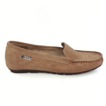 Мокасины Nessi 17130 бежевые замшевые 36