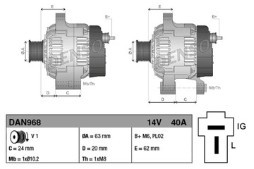 ALTERNÁTOR (14V, 40A) DAIHATSU HIJET 0.8