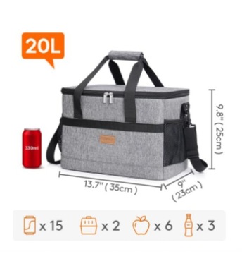 TORBA TERMOIZOLACYJNA DO ZYWNOŚCI NA PIKNIK 20L