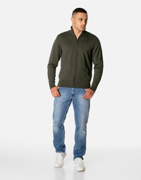 Elegancki Cienki Sweter Męski Rozsuwany na Zamek Półgolf Golf S3S C119 XXL