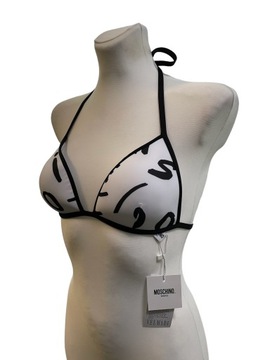 Góra od bikini MOSCHINO swim 36 biało czarne