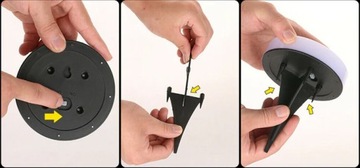 Lampa Solarna Ogrodowa LED Najazdowa Gruntowa Dyski Czujnik Zmierzchu 3000K