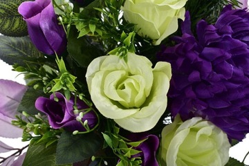 STROIK NA CMENTARZ KOMPOZYCJA NAGROBNA KOMPLET Z WKŁADEM RÓŻE CHRYZANTEMA