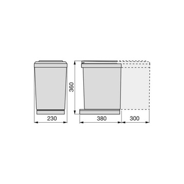 Автоматический выдвижной контейнер для мусора, 16л.