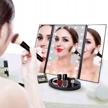 Зеркало для макияжа со светодиодной подсветкой, БОЛЬШОЕ УВЕЛИЧЕНИЕ 2X + 3X