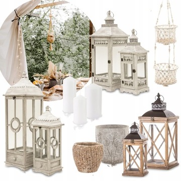 Набор из 2-х фонарей. Большой деревянный подсвечник.