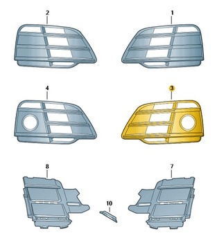 РЕШЕТКА РЕШЕТКИ ПЕРЕДНЕГО БАМПЕРА ПРАВАЯ AUDI Q5 Сервисный центр