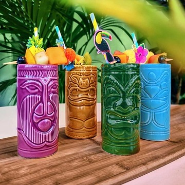 HAWAIIAN TIKI Кружки 4 шт.. Подарочный набор для напитков