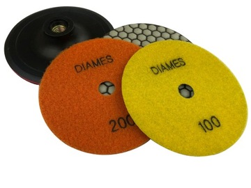 СУХОЙ ПОЛИРОВАЛЬНЫЙ ДИСК GRES 125 50 100 200 РУЧКА M14