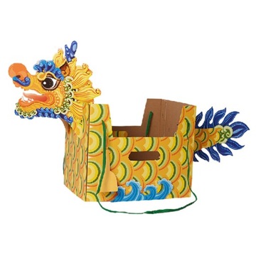 Китайский бумажный дракон Китайский Новый год Лодка-дракон новая, желтая