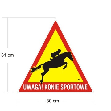 UWAGA KONIE na koniowóz, przyczepę. Naklejka ostrzegawcza ODBLASK