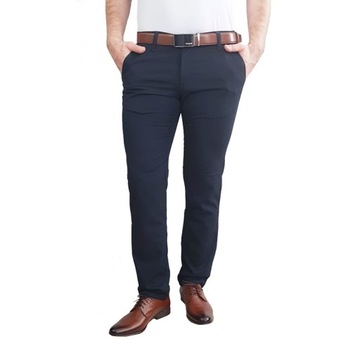 SPODNIE MĘSKIE CHINOSY VANKEL -26 GRANAT 102 CM L32