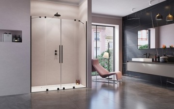 RADAWAY Furo Black DWD 180 прозрачные двери