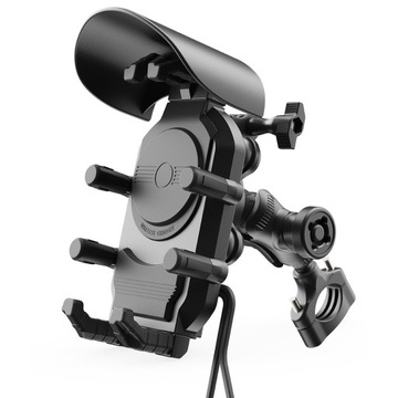 MC39 MOTOCYKLOWY UCHWYT TELEFON ANTYWIBRACYJNY ŁADOWANIE USB-C