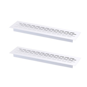 2 x ALUMINIOWA MEBLOWA KRATKA WENTYLACYJNA DO MEBLI METALOWA 60x245 - BIAŁA
