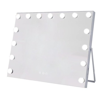 Lustro do makijażu Toaletka Hollywood 58x46cm Oświetlenie 15 lamp LED