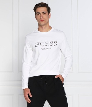 GUESS JEANS longsleeve SORIN | Regular Fit biały