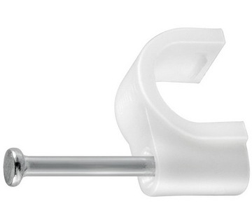 Uchwyt Kabla Okrągłego 7mm RG6U 100szt biały (0392