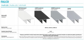 ПРОФИЛЬ LED GK ДЛЯ ГИПСОВЫХ КАРТОНОВ ТИПА FALCO SILVER 3M ALU ВСТРАИВАЕМЫЙ