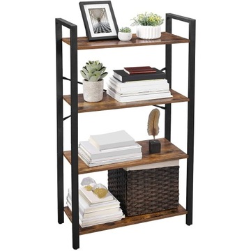 Regał Loft Industrialny Półka na Książki 4 Półki 120cm Nowoczesny Styl Domu