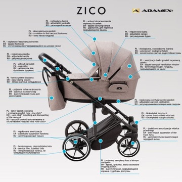КОЛЯСКА ADAMEX ZICO 2В1 ЦВЕТ TK-72