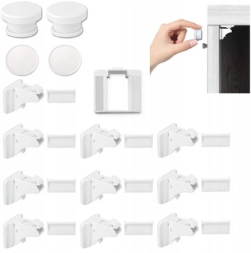 10X MAGNETYCZNA BLOKADA DO MEBLI SZAFEK SZUFLAD ZABEZPIECZENIE MEBLI ZESTAW