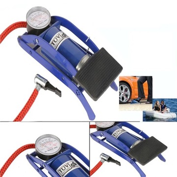 НОЖНОЙ НАСОС ЗАПУСК ВЕЛОСИПЕД АВТОМОБИЛЬНЫЕ ФИТИНГИ С МАНОМЕТРОМ 7 БАР TUV