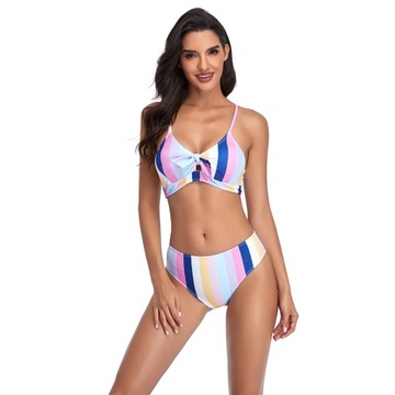 BIKINI STRÓJ KĄPIELOWY CUKIERKOWY PASTELOWY L