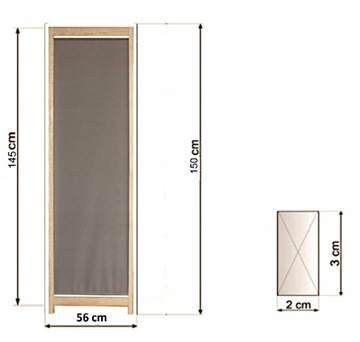 PARAWAN POKOJOWY DEKORACYJNY ŚCIANKA DO RESTAURACJI SOLID 150cm 3-skrz