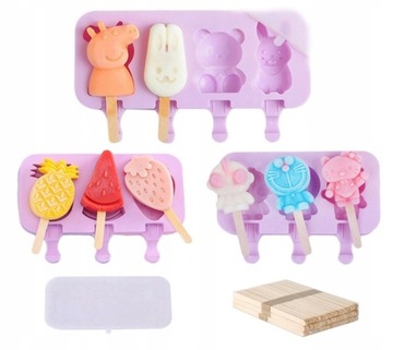 НАБОР СИЛИКОНОВЫХ ФОРМОВ ДЛЯ МОРОЖЕНОГО PEPPA, 3 комплекта