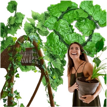 12X ИСКУССТВЕННЫЙ ПЛЮЩ ДЛЯ СТЕНЫ БАЛКОНА РАСТИТЕЛЬНЫЕ ЛИСТЬЯ ПОДВЕСНЫЕ УКРАШЕНИЯ 27М