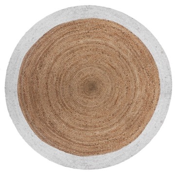 DYWAN Z JUTY OKRĄGŁY ETNO WZÓR BOHO STYL 120cm