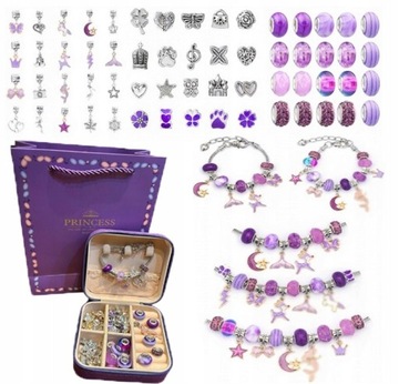 ZESTAW DO ROBIENIA BRANSOLETEK NASZYJNIKÓW BIŻUTERIA DIY ZAWIESZKI CHARMS