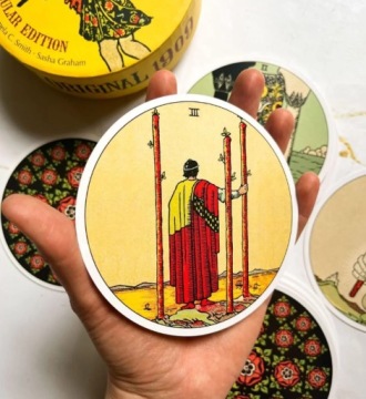 ИГРОВЫЕ КАРТЫ ТАРО УЭЙТА НАБОР КАРТ ТАРО УЭЙТА, ОРИГИНАЛЬНОЕ КРУГЛОЕ ИЗДАНИЕ 1909 ГОДА