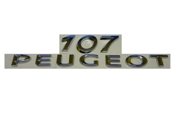 NOVÝ ZNAK ZNAKY NÁPIS PEUGEOT 107 ORIGINÁLNÍ