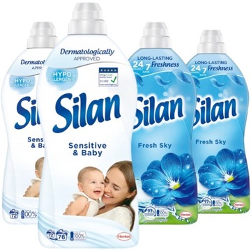Silan Płyn do Płukania Tkanin Zestaw Mix 4x1,672L 304 prań