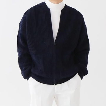 Sweater Cardigan Male Knitting Outwear Men's Colla