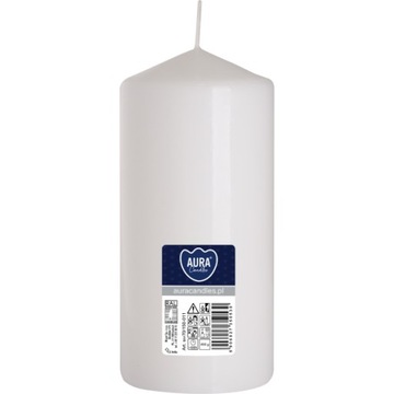 Aura BISPOL 15cm ŚWIECA WALEC BIAŁA 70/150 dekoracja