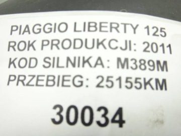 SILNIK PIAGGIO LIBERTY 125 M389M GWARANCJA 30 DNI