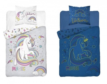 Komplet pościeli ŚWIECĄCA pościel UNICORN Jednorożec 140 x 200 cm (2917)