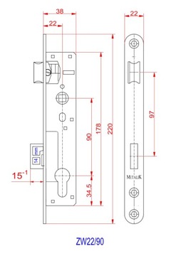Электрозащелка S12U, кассетный замок, варисторная вставка