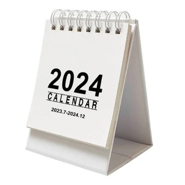 Mini 2024 Desk Calendar Simple English Calendar Book with Stickers Daily