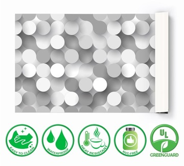 Коврик защитный 120х60 для письменного стола, Круги Серые и Белые.