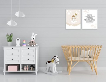 MODLITWA obraz ZESTAW 2x plakat A3 chrzest 30x40