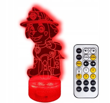 PSI PATROL MARSHALL LAMPKA NOCNA 3D LED + PILOT