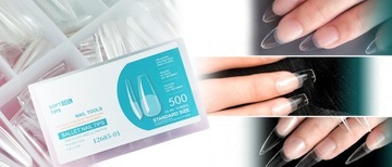 Flexi Tips Насадки для наращивания ногтей, 500 шт., квадратная коробка