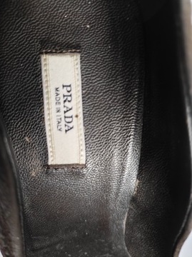 PRADA - MARKOWE CZÓŁENKA r. 38,5 SKÓRA Vintage