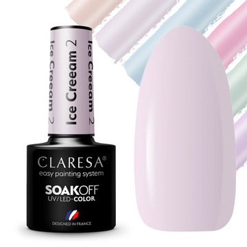 HIT CLARESA Pastelowe LAKIER HYBRYDOWY ICE CREAM 2